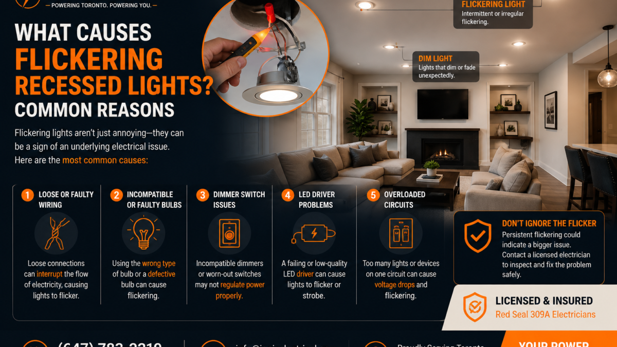 WHAT CAUSES FLICKERING RECESSED LIGHTS? COMMON REASONS WHAT CAUSES FLICKERING RECESSED LIGHTS? COMMON REASONS