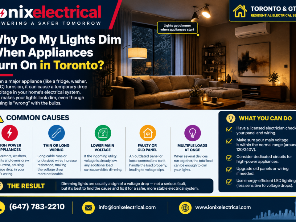 WHY DO MY LIGHTS DIM WHEN APPLIANCES TURN ON IN TORONTO? WHY DO MY LIGHTS DIM WHEN APPLIANCES TURN ON IN TORONTO?