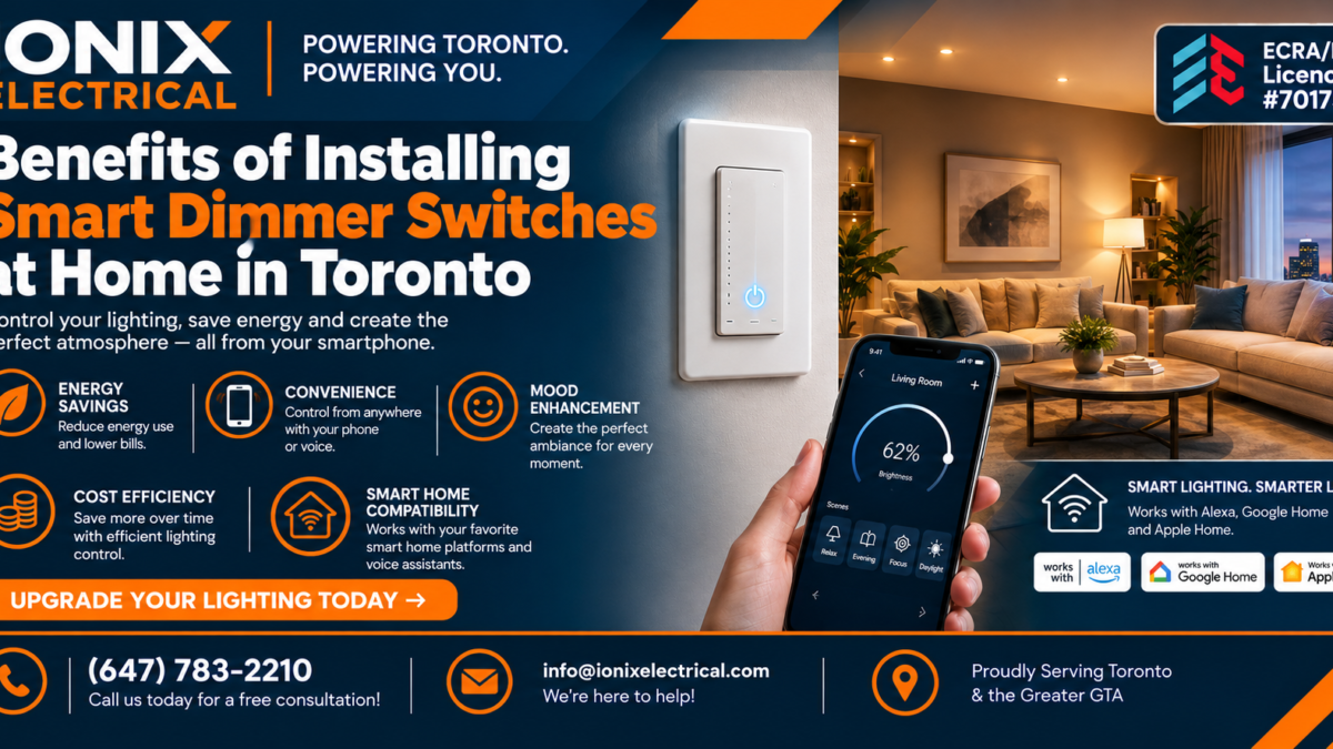 BENEFITS OF INSTALLING SMART DIMMER SWITCHES AT HOME IN TORONTO BENEFITS OF INSTALLING SMART DIMMER SWITCHES AT HOME IN TORONTO